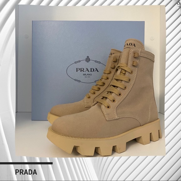 Prada Shoes - SOLD—- Prada Denim Combat Boot